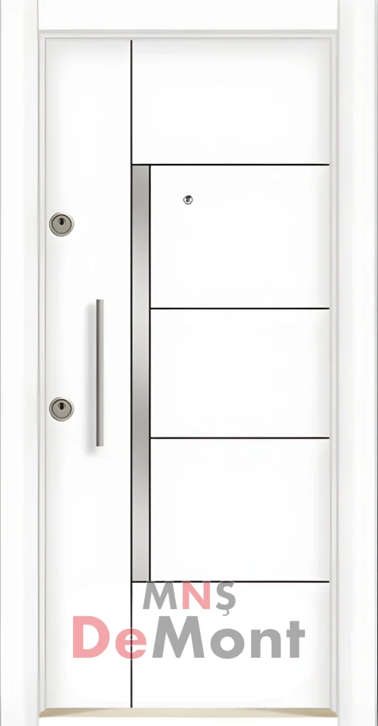celik-kapi-tek-renk-kromlu-laminoks-d1106